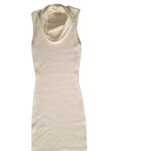 Alice + Olivia Gemma Cowl Neck Sleeveless White Sweaterdress S